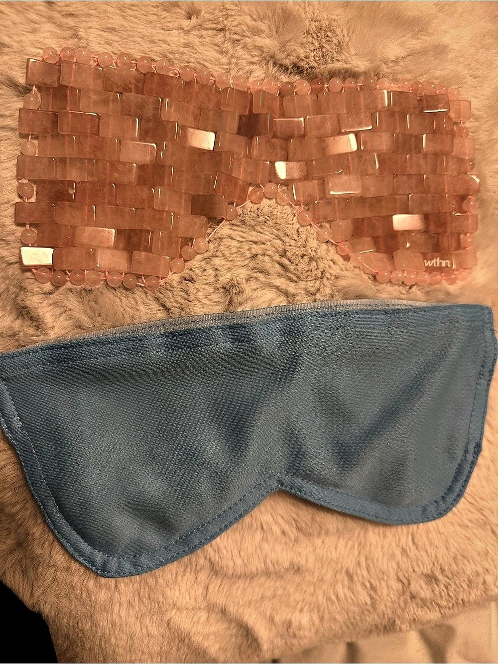 WTHN Rose Quartz Eye Mask Pink & Blue